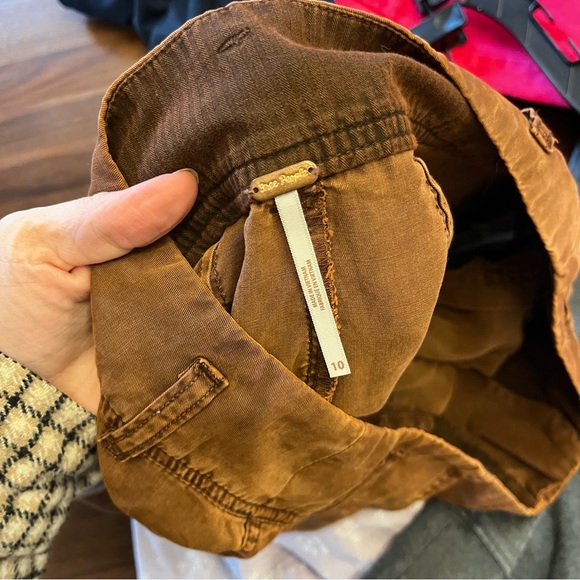 Free People Run Wild Trousers Western Pleated Cotton Pants Size 10 - Picture 7 of 8